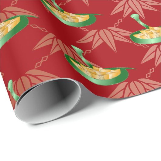 2025年中国のの新年おめでとう金 ラッピングペーパー (ロールコーナー)