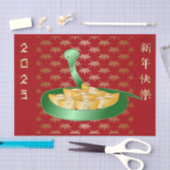 2025年中国のの新年おめでとう金 薄葉紙 (クラフト)