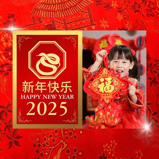 2025年中国のの新年、スネーク写真の年 シーズンカード