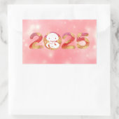 2025年中国の初お祝いデザイン 長方形シール (バッグ)