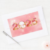 2025年中国の初お祝いデザイン 長方形シール (封筒)