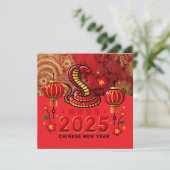 2025年中国の初のスネークカード – 赤と金ゴールド カード (スタンド正面)
