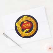 2025年中国の初の金ゴールドヘビのブラックラージ3" ラウンドシール (封筒)