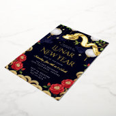 2025年中国の旧正月ヘビパーティの招待状 箔シーズンカード (回転した状態)