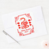 2025年中国の正月のスネークランタンコーナー スクエアシール (封筒)