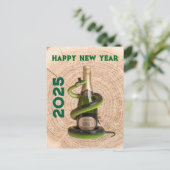 2025年中国の正月の蛇月お祝い シーズンポストカード (スタンド正面)