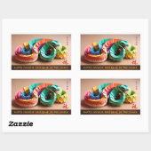 2025年中国の蛇の旧正月HRS Recta 長方形シール (シート)