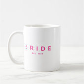 2025年予定の花嫁 ピンクの結婚前お披露目パーティー ウェディング バチェロ コーヒーマグカップ (左)