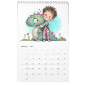 2025年予測できな男の子と恐竜の漫画 カレンダー (1月 2027)
