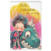 2025年予測できな男の子と恐竜の漫画 カレンダー (カバー)