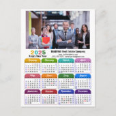 2025年企業の写真カカラフルレンダー米国の祝日 シーズンポストカード (正面)
