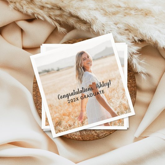 2025年写真卒業おめでとう スタンダードカクテルナプキン