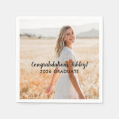 2025年写真卒業おめでとう スタンダードカクテルナプキン (正面)