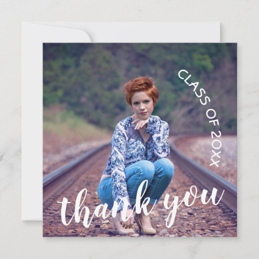 2025年写真卒業のクラス サンキューカード (正面)