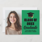 2025年写真卒業のグリーンブラッククラス 案内状 (正面)