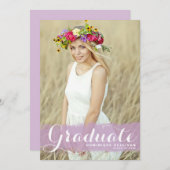 2025年写真卒業のパープルウォーター色クラス 案内状 (正面/裏面)