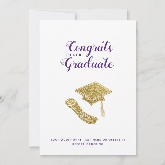 2025年写真卒業の白と紫のクラス 案内状 (裏面)