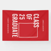 2025年写真卒業の赤と白のクラス 横断幕 (横)