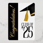 2025年写真卒業クラス 箔招待状 (正面)