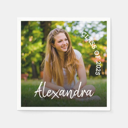 2025年写真卒業パーティーのクラス スタンダードカクテルナプキン (正面)