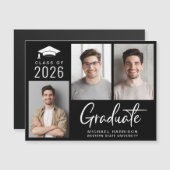 2025年写真卒業マグネット発表のクラス マグネット招待状 (正面/裏面)