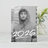 2025年写真卒業モダンの破線 案内状 (スタンド正面)