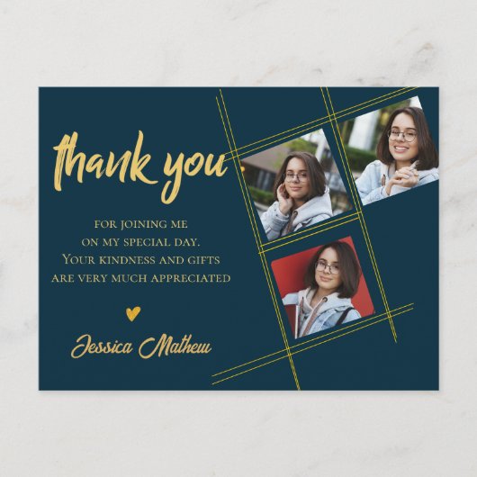 2025年写真卒業数々ののクラスありがとう ポストカード (正面)