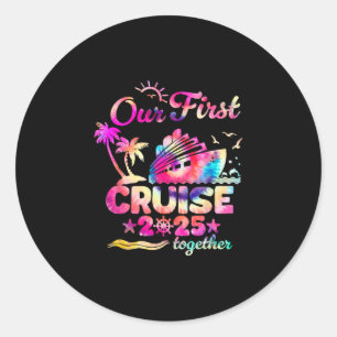 2025年初めてのクルーズ旅行 夫婦のクルーズTシャツ ラウンドシール