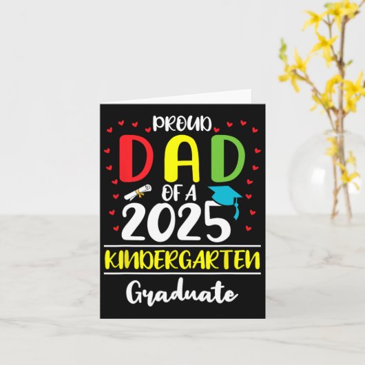 2025年卒の幼稚園児の面白い自慢の父です カード (黄色い花)