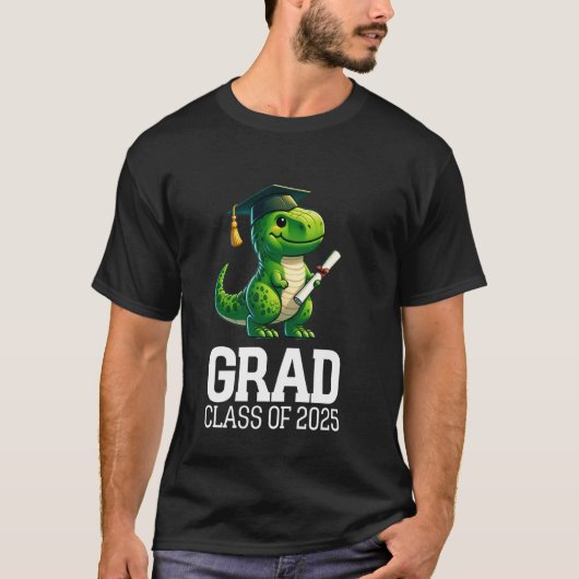 2025年卒業おもしろTレックス恐竜卒業 Tシャツ (正面)