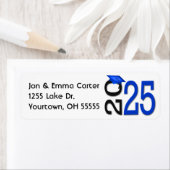 2025年卒業と白黒のスクールカラー ラベル (インサイチュ)