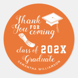 2025年卒業のオレンジと白のクラスに感謝 ラウンドシール