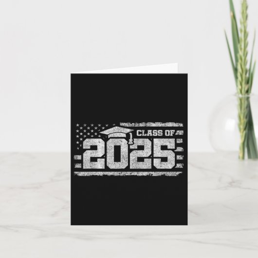 2025年卒業のクラス – アメリカ国旗 – 2025年のクラス カード (正面)