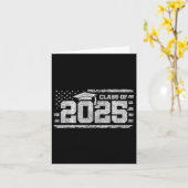 2025年卒業のクラス – アメリカ国旗 – 2025年のクラス カード (黄色い花)