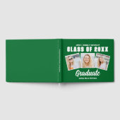 2025年卒業のグリーンホワイトフォトクラス ゲストブック (全面)