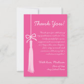 2025年卒業のタッセル&ボーピンクのクラス サンキューカード (正面)