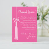 2025年卒業のタッセル&ボーピンクのクラス サンキューカード (スタンド正面)