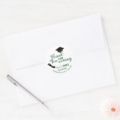 2025年卒業の白緑の授業ありがとうございました ラウンドシール (封筒)