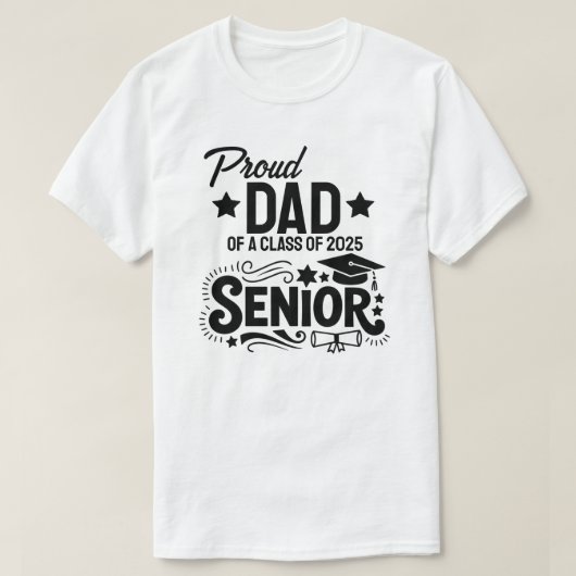 2025年卒業の自慢の息子を持つ父 Tシャツ (デザイン正面)