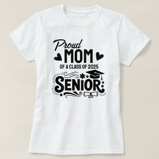 2025年卒業の自慢の母 Tシャツ (デザイン正面)