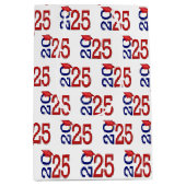 2025年卒業の赤と青 ミディアムペーパーバッグ (正面)