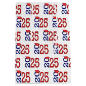 2025年卒業の赤と青 ミディアムペーパーバッグ (裏面)