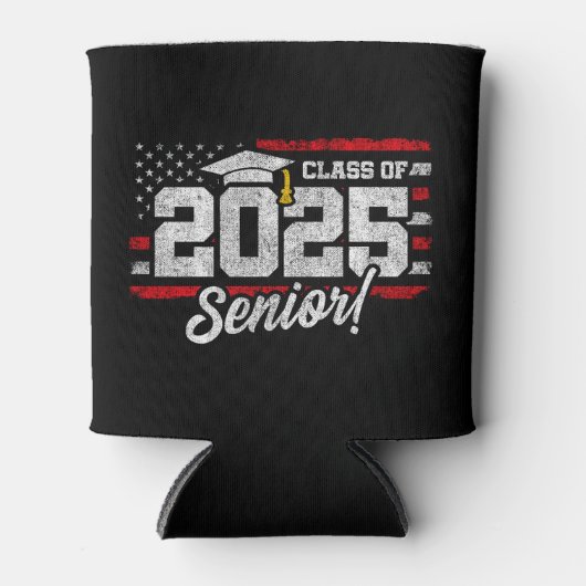2025年卒業アメリカ国旗シニアクラス2025 缶クーラー (正面)