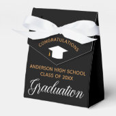 2025年卒業エレガント黒金ゴールドカスタムパーティー フェイバーボックス (正面サイド)