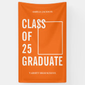 2025年卒業オレンジ写真卒業 横断幕 (縦)