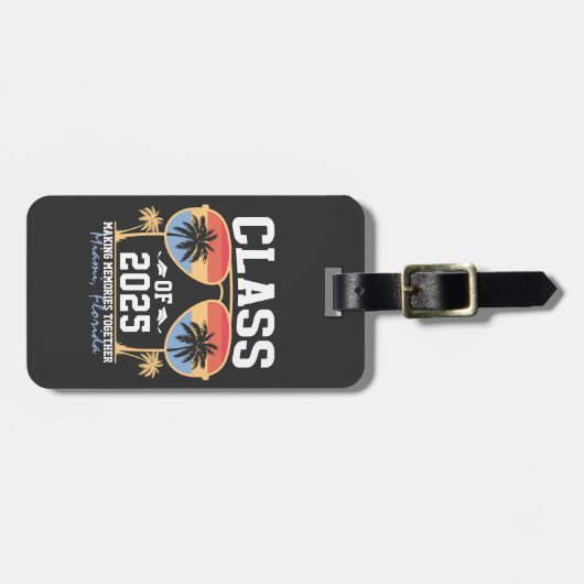 2025年卒業カスタム旅行グループのクラス ラゲッジタグ (正面横)