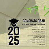 2025年卒業キャップNタッセルブラック&ホワイト アクリル招待状