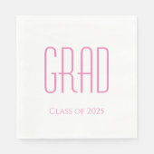 2025年卒業クラスシンプルピンクタイポグラフィ スタンダードランチョンナプキン (正面)
