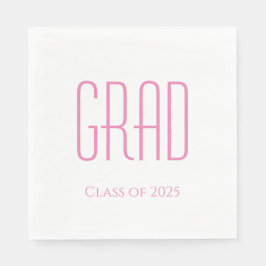 2025年卒業クラスシンプルピンクタイポグラフィ スタンダードランチョンナプキン