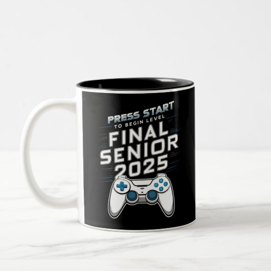 2025年卒業クラス ゲーマー ビデオゲーム ツートーンマグカップ (左)